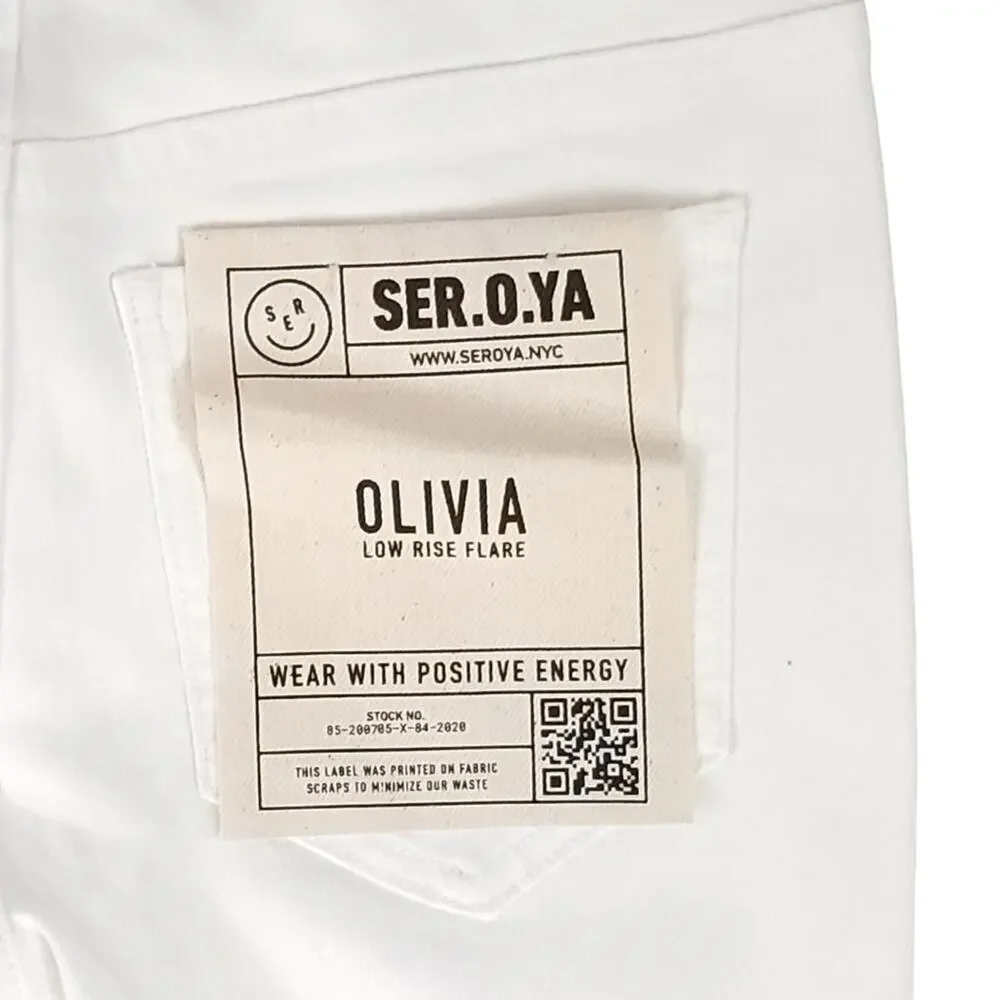 Ser.o.ya Olivia Mid Rise Flare Jeans White - Picture 11 of 15